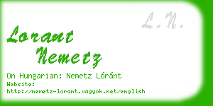 lorant nemetz business card